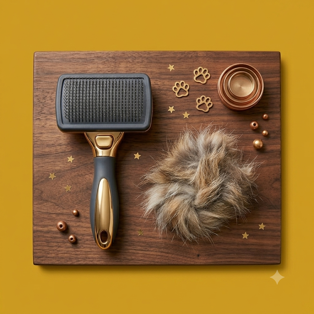 Self Cleaning Slicker Brush Pet Grooming Deshedding Tool
